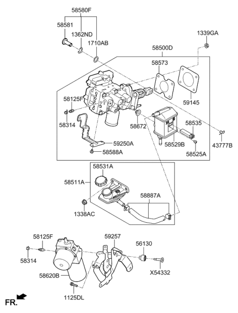 2021 Kia Niro  Reservoir-Master CYL Diagram for 55850G2300