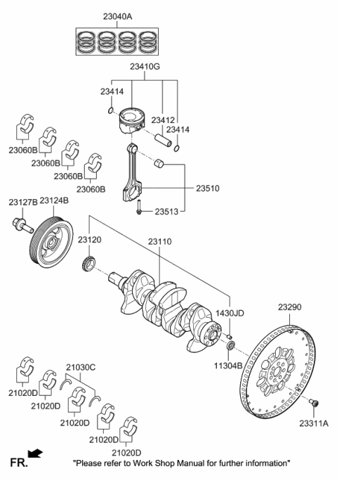 2020 Kia Niro  Pin-Piston Diagram for 2341204510