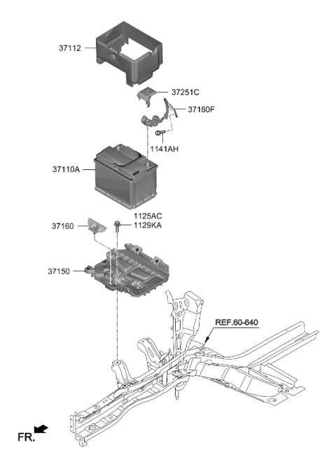 2019 Kia Forte  Clamp-Battery Diagram for 371602V000