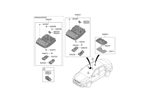 2019 Kia Forte  Lamp Assembly-Vanity, LH Diagram for 928913S000WK