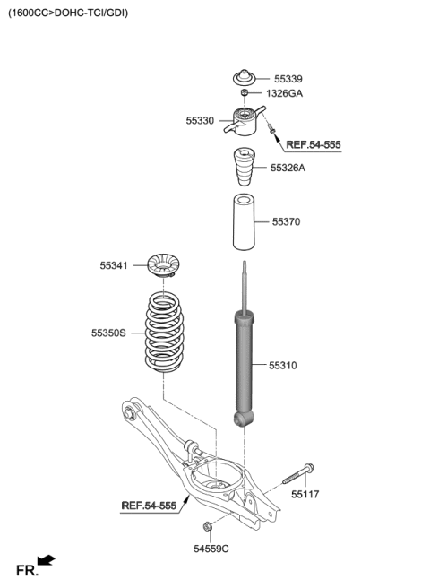 2021 Kia Forte  Shock Absorber Assembly Diagram for 55307M7710