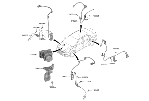 2021 Kia Forte  Hydraulic Unit Assembly Diagram for 58910M7200