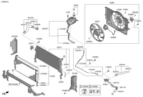 2020 Kia Forte  Radiator Assy Diagram for 25310J7000