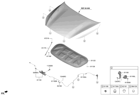 2021 Kia Forte  Rod Assembly-Hood Stay Diagram for 81170M6000