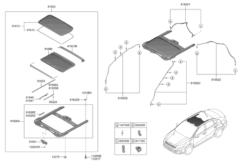 2020 Kia Forte  Frame Assy-Sunroof Diagram for 81610M6000