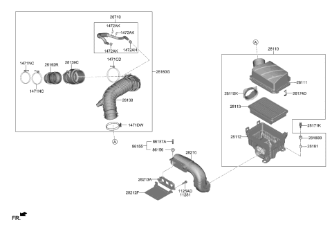 2020 Kia Forte  Air Cleaner Assembly Diagram for 28110M6800