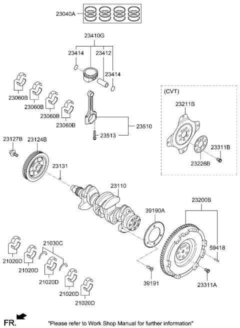 2019 Kia Forte  Ring Set-Piston Diagram for 230402E101