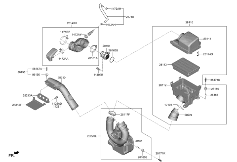 2020 Kia Forte  Body-Air Cleaner Diagram for 28112M6000