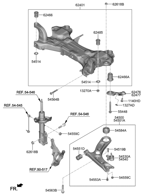 2019 Kia Forte Ball Joint Assembly, LH Diagram for 54530F2000