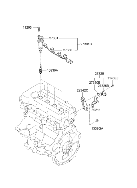 2011 Kia Soul  Condenser Bracket Diagram for 273252B020