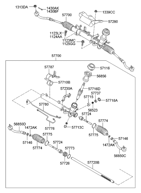 2009 Kia Soul End Assembly-Tie Rod LH Diagram for 568202K000