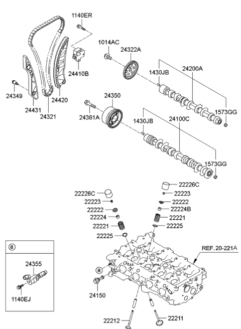 2010 Kia Soul  CVVT Assembly Diagram for 243502B000