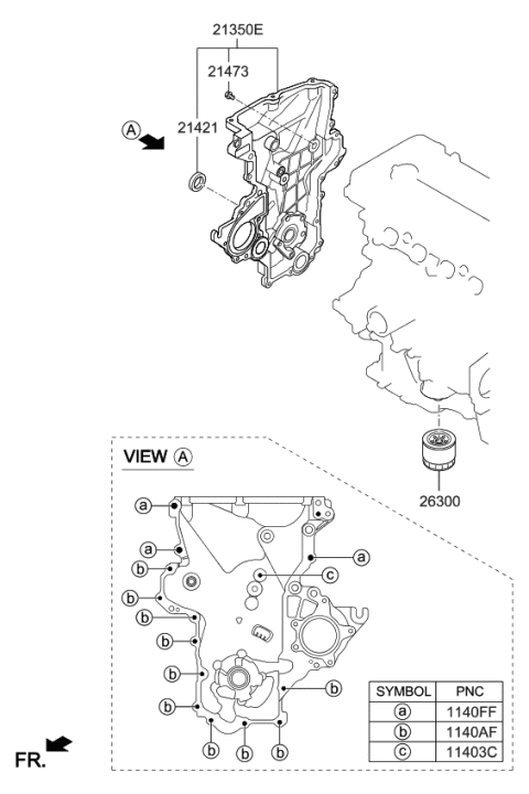 2009 Kia Soul  Seal-Oil Diagram for 214212B020