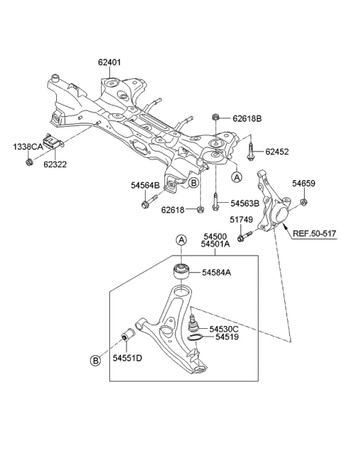 2011 Kia Soul Bush-Front Lower Arm(G) Diagram for 545842K000