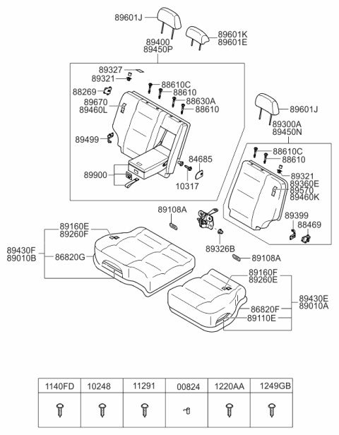2008 Kia Sorento  Pole Guide Assembly NO2 Diagram for 0K31A88250WK
