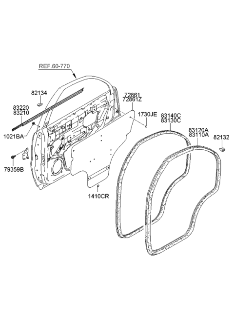 2006 Kia Sorento  Grommet Diagram for 0H00143095