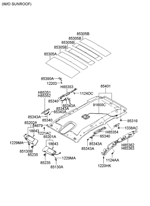 2008 Kia Sorento  Cover-Stay Bracket, LH Diagram for 852013E200CY