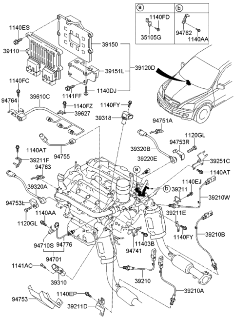 2008 Kia Sorento  Bolt-Flange Diagram for 1140308146B