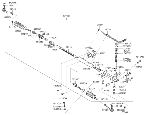 2007 Kia Sorento  Plane Bearing Diagram for 577123E000