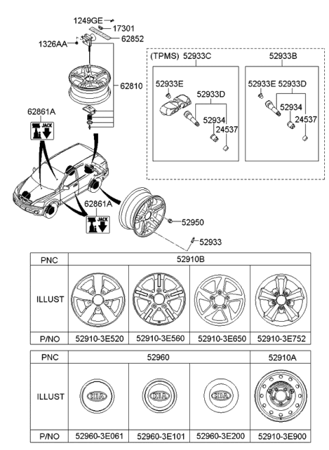 2007 Kia Sorento  Cap-Valve Diagram for 529331F400