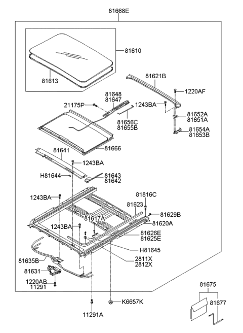 2006 Kia Sorento  Spring-Deflector Diagram for 816453E000