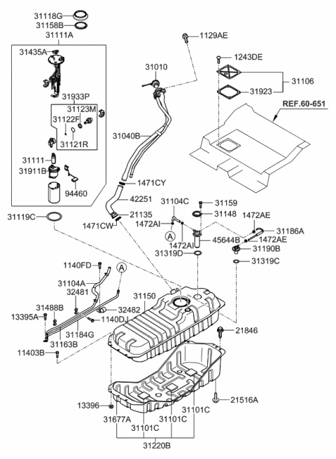 2008 Kia Sorento  Bolt Diagram for 2151635010