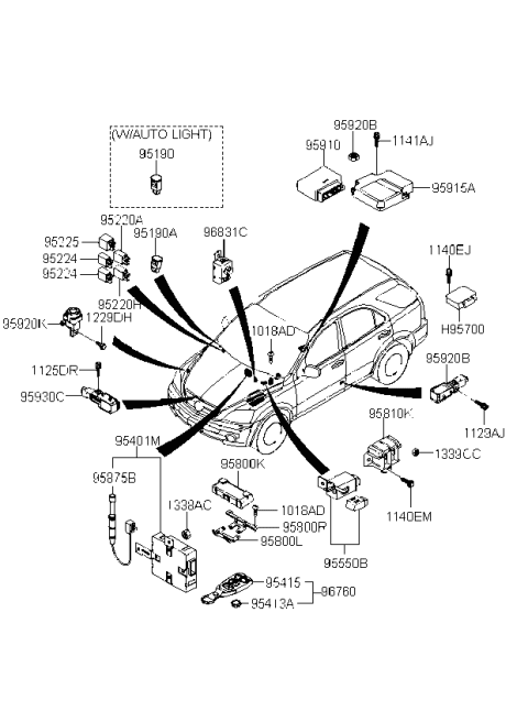 2006 Kia Sorento Buzzer Assembly-Piezo Diagram for 957104D010