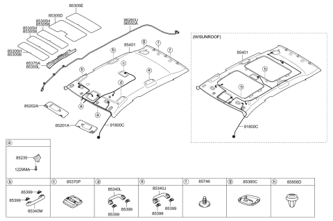 2013 Kia Sportage  Wiring Assembly-Roof Diagram for 918003W110