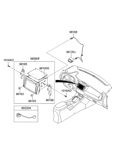2012 Kia Sportage Head Unit Assembly-Avn Diagram for 965603W100AM5