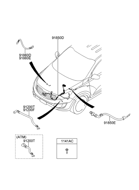 2011 Kia Sportage Battery Wiring Assembly Diagram for 918503W010