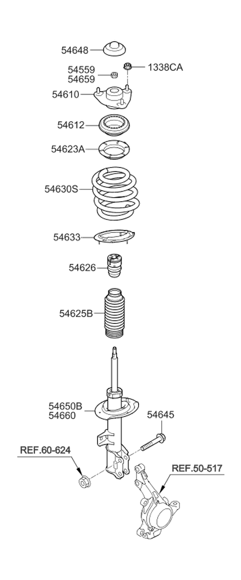 2011 Kia Sportage  Pad-Front Spring Upper Diagram for 546232P000