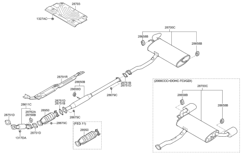 2013 Kia Sportage  Catalytic Converter Assembly Diagram for 289602G760
