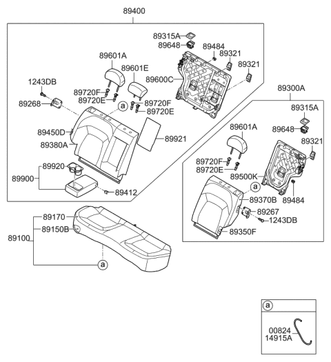 2012 Kia Sportage Power Frame Assembly-Rear Diagram for 893103W060GAH