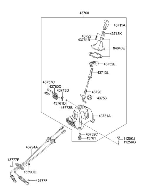 2012 Kia Sportage  Boot Assembly-Shift LEVE Diagram for 846403W020WK