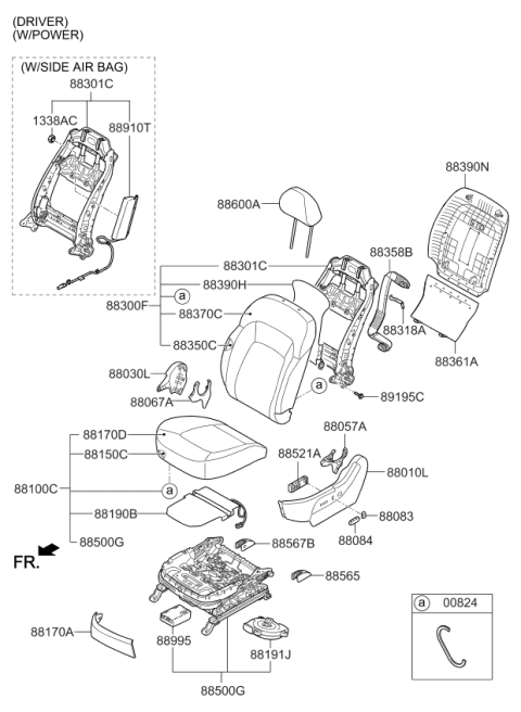2013 Kia Sportage Heater Assembly-Front Seat Diagram for 883903W050
