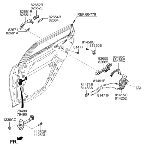 2020 Kia Optima  Pad-Door Outside Handle Diagram for 82663D4000