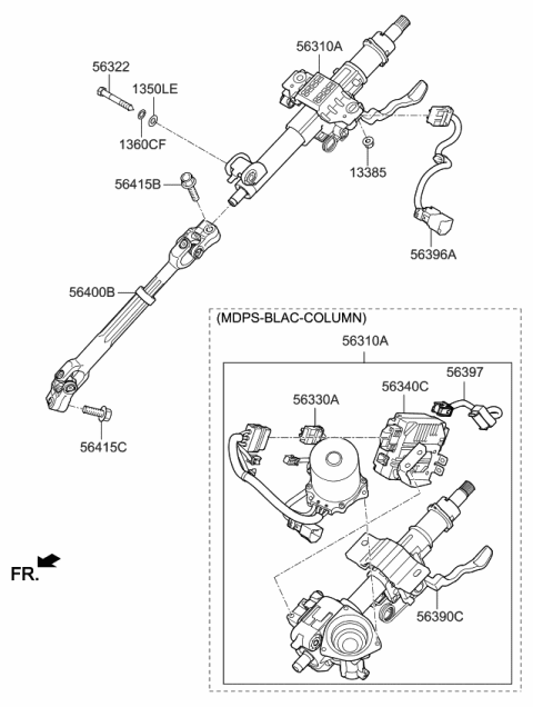 2019 Kia Optima  Controller Assembly-MDPS Diagram for 56340D5510