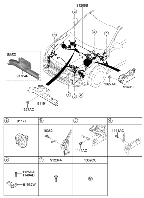 2020 Kia Optima  Pac K Diagram for 91971D4400