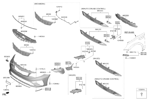 2020 Kia Optima Front Fog Lamp Assembly Diagram for 92201D5500
