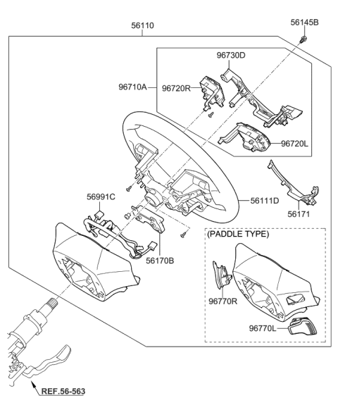 2020 Kia Optima  Switch Assembly-STRG LH Diagram for 96710D4530