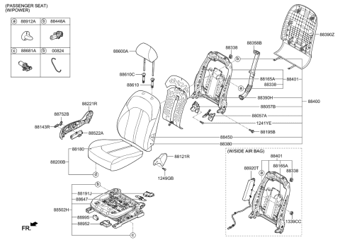 2019 Kia Optima  Pad U Diagram for 88200D5520H2B