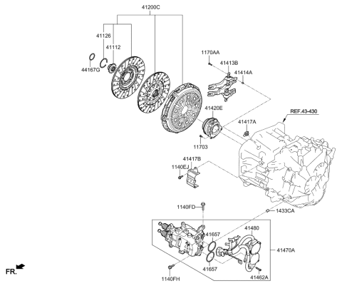 2020 Kia Optima  Actuator Clutch-Motor Diagram for 414802D300