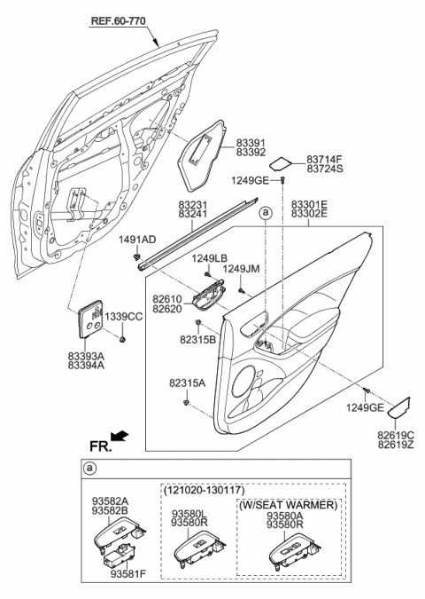 2014 Kia Forte Koup Bezel-Power Window Sub Diagram for 93582A7000K3S