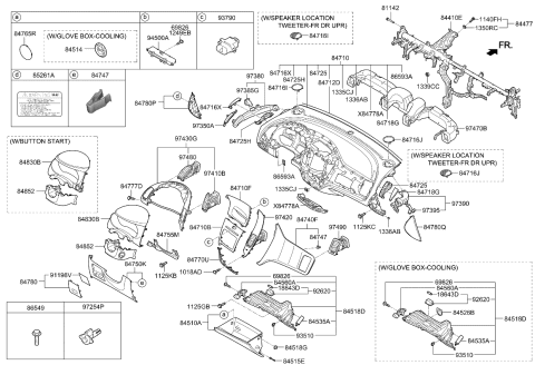 2015 Kia Forte Koup  Pin-Glove Box Hinge Diagram for 845153A000