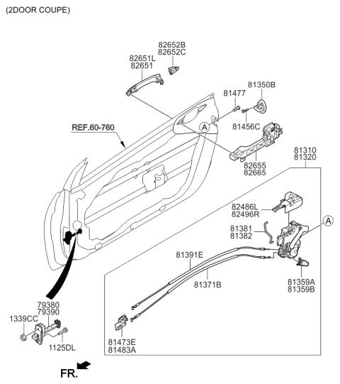 2015 Kia Forte Koup Adapter-Door Latch, RH Diagram for 82496A7000