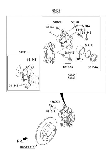 2015 Kia Forte Koup  Spring-Pad Diagram for 58144A7200