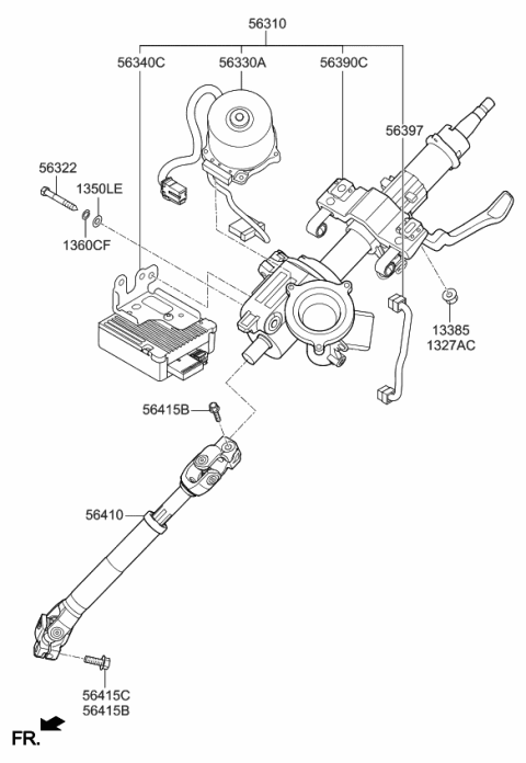 2015 Kia Forte  Column & Housing Ass Diagram for 56390A7100