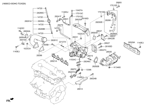 2014 Kia Forte Koup  Protector "C"-Heat Diagram for 285282B700