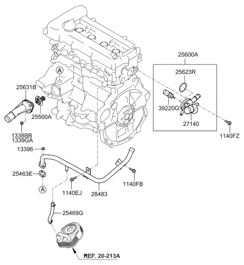 2015 Kia Forte Koup  O-Ring Diagram for 256232B000