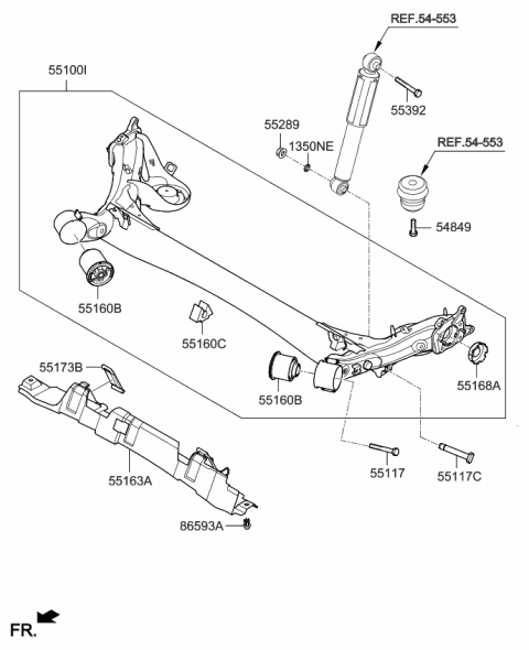 2015 Kia Forte Koup  Cap-Tone Wheel Protector Diagram for 551683X000